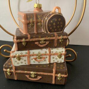 HOLIDAY LANE LOUIS VUITTON TRUNKS AND LUGGAGES ORNAMENT CHRISTMAS GLITTER